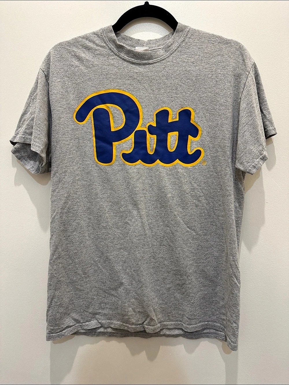 University of Pittsburgh Panthers Script T-Shirt Tee Gray Medium